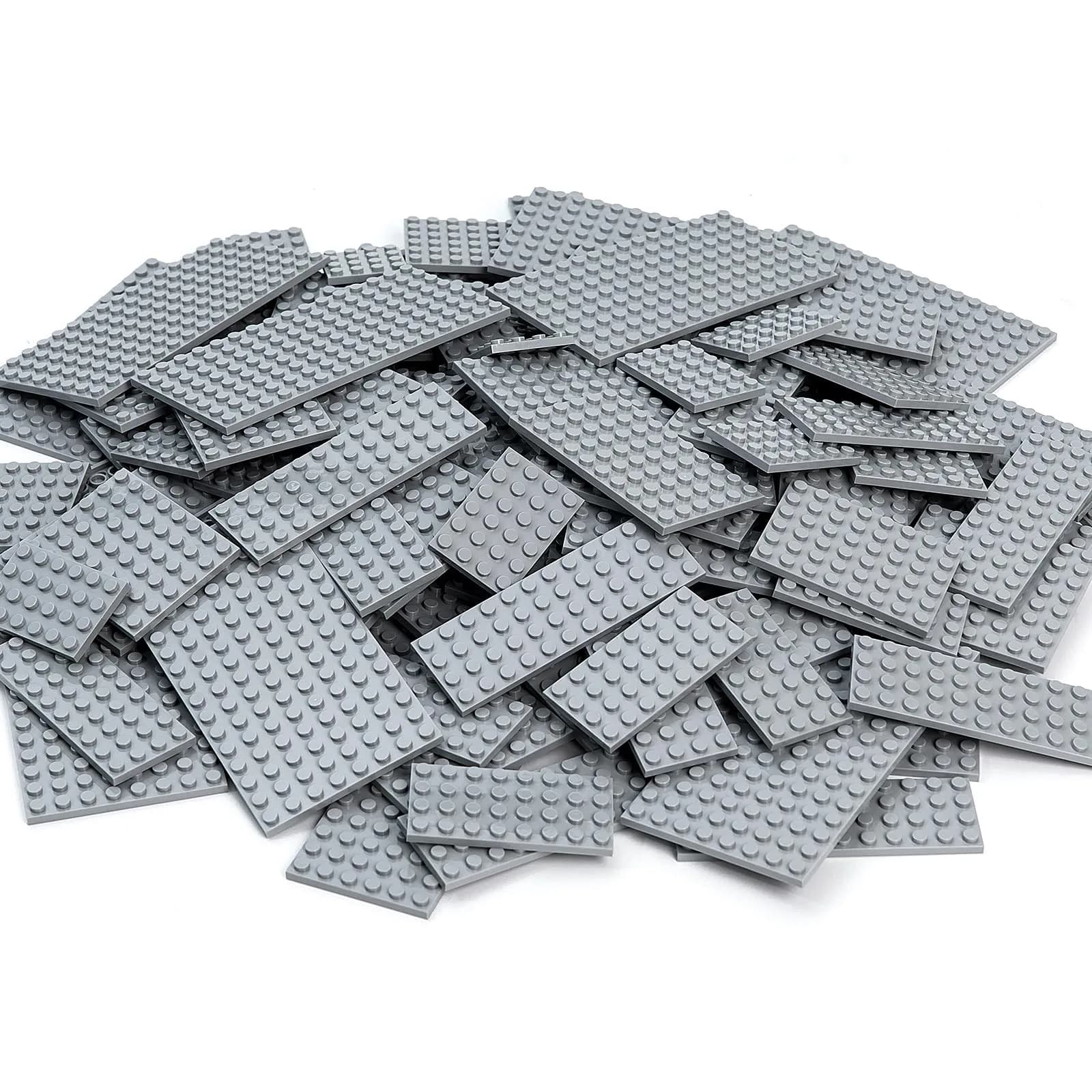 MANNIDOO 110 Pieces Small Building Plates Set, Light Grey | Educational STEM Learning - main product image