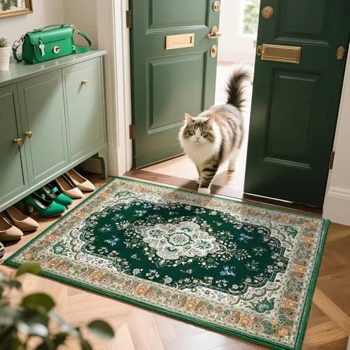 HOMORE 2x3 Area Rug Small Green Rugs for Bedroom, Washable Rug for Entryway thumbnail 1