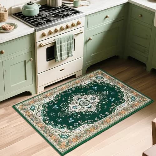 HOMORE 2x3 Area Rug Small Green Rugs for Bedroom, Washable Rug for Entryway thumbnail 4