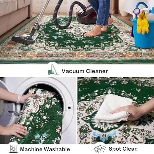 HOMORE 2x3 Area Rug Small Green Rugs for Bedroom, Washable Rug for Entryway thumbnail 3