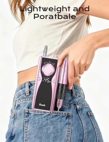 yomanta Professional Electric Nail Drill Kit 45,000 RPM USB Rechargeable Efile Nail File with 12 Bits | Salon & Home Manicure Tool thumbnail 8