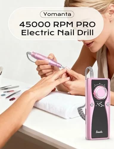 yomanta Professional Electric Nail Drill Kit 45,000 RPM USB Rechargeable Efile Nail File with 12 Bits | Salon & Home Manicure Tool thumbnail 9