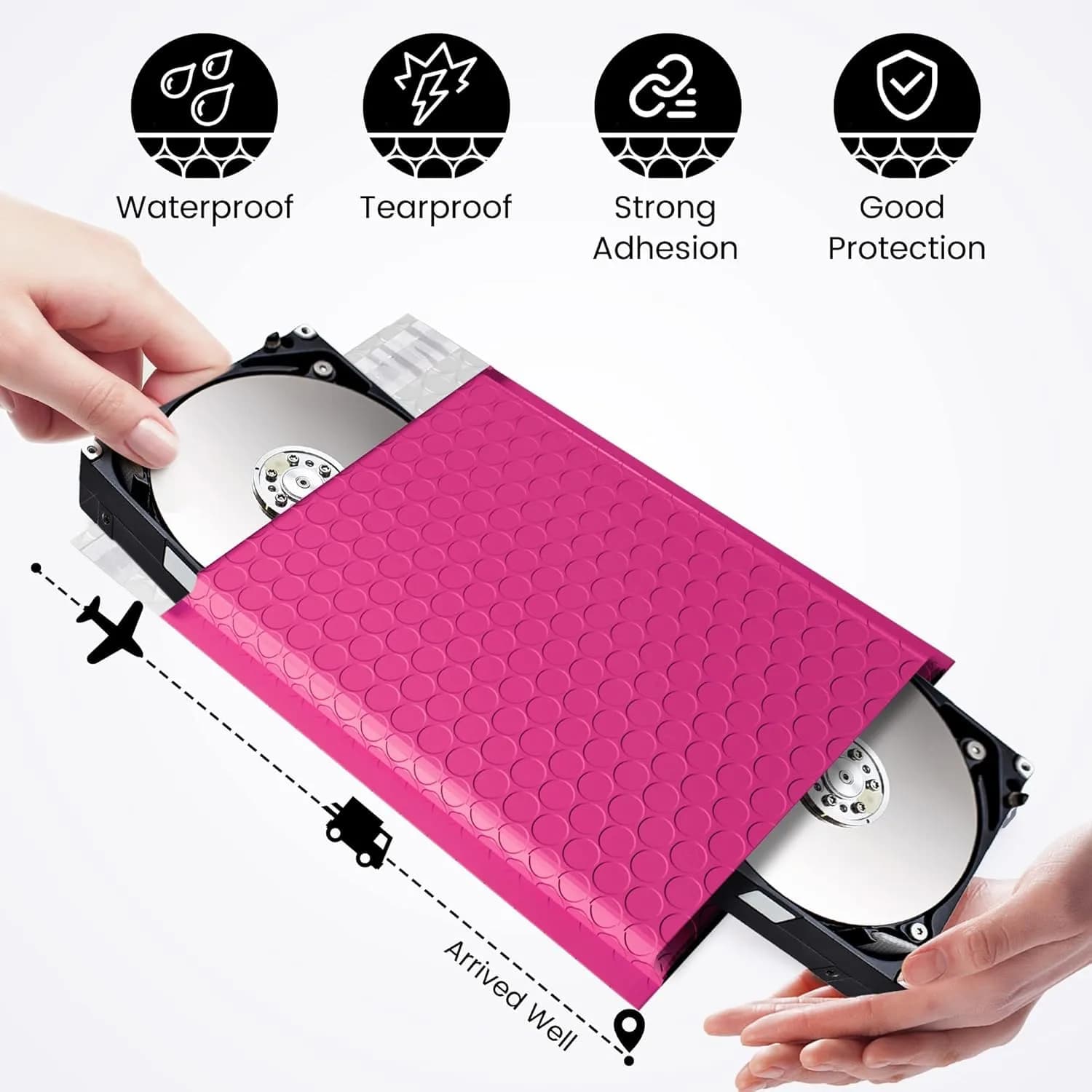 Fuxury Pink Bubble Mailers 6x10" (600 Pack) | Value Pack for Small Business - view 8