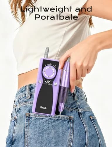 yomanta Professional Electric Nail Drill Kit 45000 RPM USB Rechargeable Efile Nail File with 12 Bits for Gel/Acrylic Nails | Salon/Home Portable Manicure Tool Set thumbnail 8