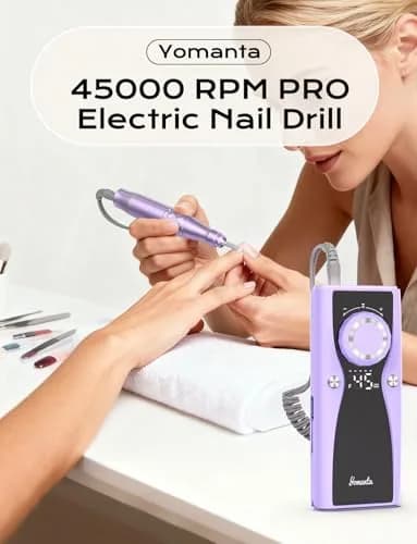 yomanta Professional Electric Nail Drill Kit 45000 RPM USB Rechargeable Efile Nail File with 12 Bits for Gel/Acrylic Nails | Salon/Home Portable Manicure Tool Set thumbnail 9