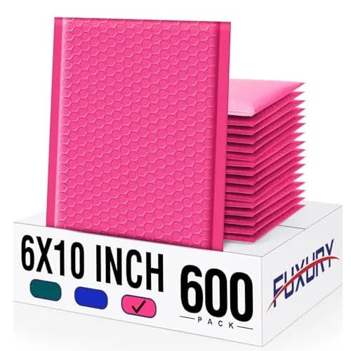 Fuxury Pink Bubble Mailers 4x8 inch (800 Pack) | Waterproof Padded Envelopes for Small Business - main product image