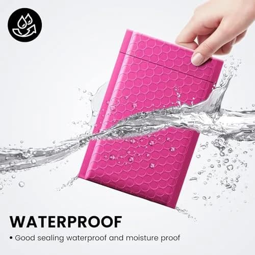 Fuxury Bubble Mailers 4x8 Inch (800 Pack) Pink | Bulk Padded Envelopes for Small Business thumbnail 4