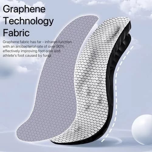 Generic Cloud Soles Arch Support Insoles for Men & Women, Black, M (25.4cm / 10in) thumbnail 3