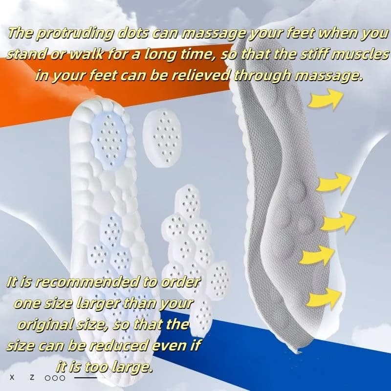Generic Cloud Soles for Men & Women | 4D Cloud Technology Arch Support Shoe Inserts (Gray, XL) - view 7