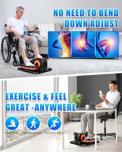 Putnen Under Desk Elliptical Machine, Electric Leg Exerciser for Seniors | 12 Speed Levels, Quiet & Portable thumbnail 3