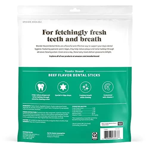 Wonder Bound Beef Flavor Dental Sticks for Tiny Dogs 5-20 lbs | Plaque & Tartar Control, Fresh Breath (70-120 chars) thumbnail 2
