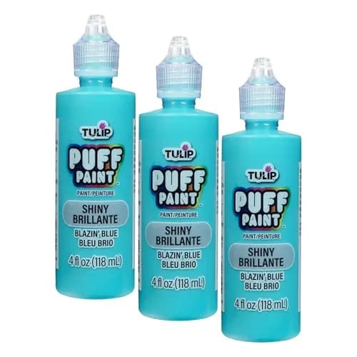 TULIP Puff Paint Slick Blazin Blue 4 Fl Oz | Textured Fabric & Textile Paint for Crafts thumbnail 1