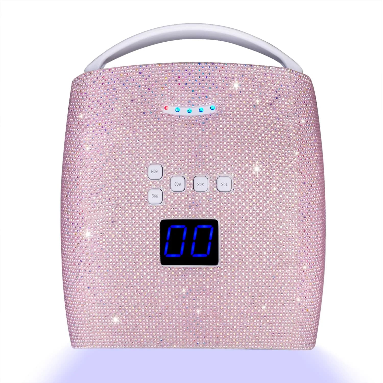 Ayshone 48W Cordless UV LED Nail Lamp Pearl Pink Diamond | Rechargeable Gel Nail Dryer with Handle - main product image
