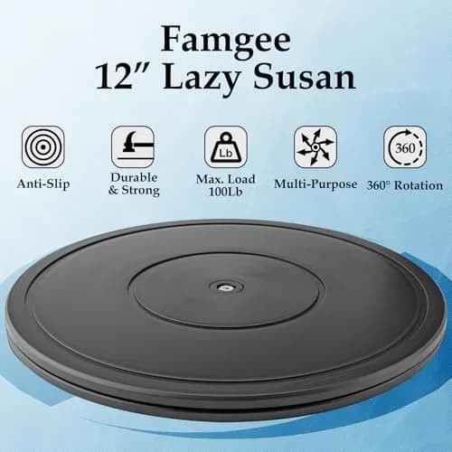 Famgee 12 Inch (30cm) Heavy Duty Lazy Susan Turntable with Steel Ball Bearings | Supports 46kg thumbnail 2