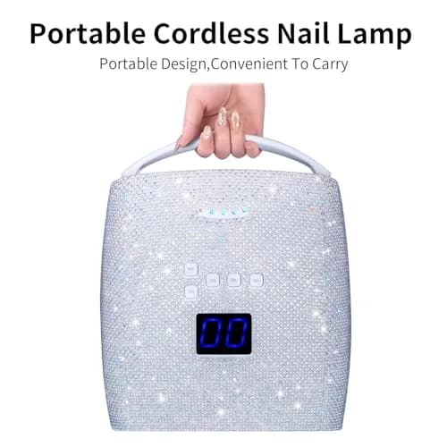 Ayshone 48W Cordless UV LED Nail Lamp, Rechargeable Gel Nail Dryer with Handle, 7.5in W x 3.5in H x 9.6in L | Cures All Gel Polishes thumbnail 4
