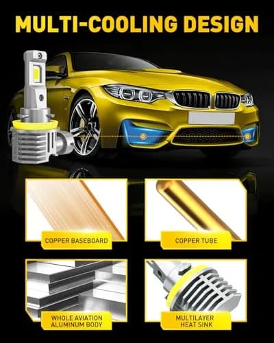 AUXITO H11 H8 H16 LED Fog Light Bulbs 6500K | 600% Brighter, 50,000H Durability, Plug & Play (Pack of 2) thumbnail 5