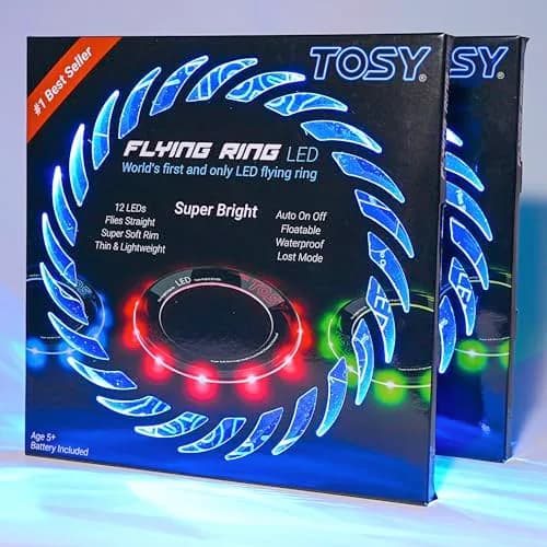 TOSY Flying Ring - 12 LEDs Waterproof & Soft | Auto Light Up for Kids & Teens thumbnail 1