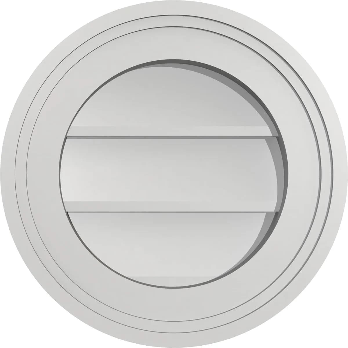 Signature Urethane 12"W x 12"H Round Surface Mount Gable Vent | Non-Functional, Primed Tan