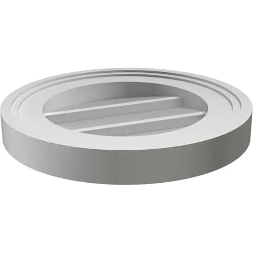 Signature Urethane 12"W x 12"H Round Surface Mount Gable Vent | Non-Functional, Primed Tan thumbnail 5