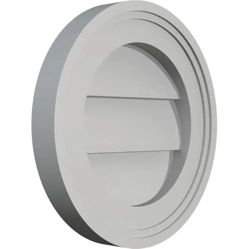 Signature Urethane 12"W x 12"H Round Surface Mount Gable Vent | Non-Functional, Primed Tan thumbnail 2