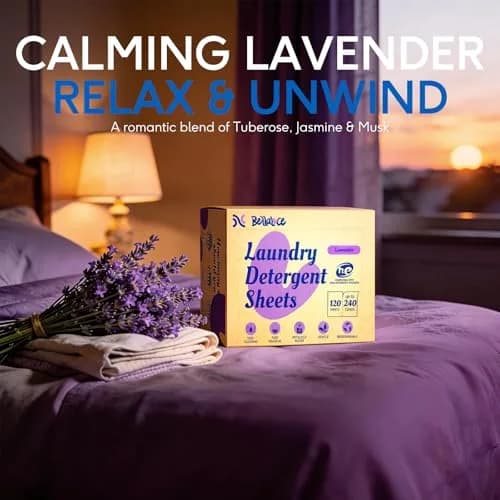 Bellaluce Laundry Detergent Sheets, Lavender Scent, 240 Loads | Eco-Friendly, Plastic-Free, Hypoallergenic thumbnail 8
