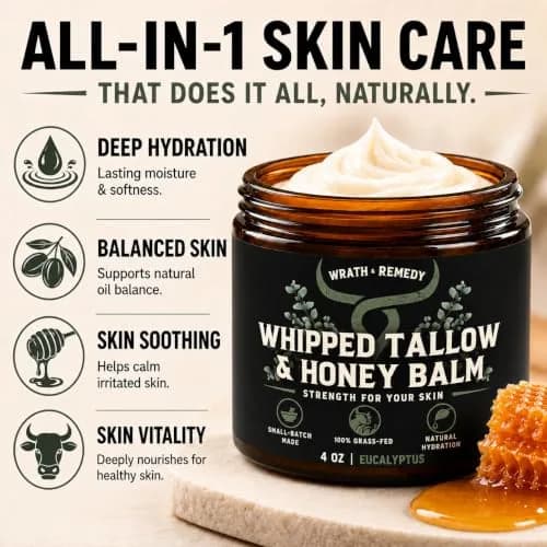 Wrath & Remedy Organic Beef Tallow for Skin, 4 oz | Handcrafted, Eucalyptus, Made in USA thumbnail 5