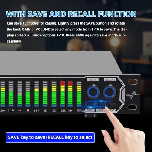 FULODE Home Audio Equalizer 31-Band Digital Spectrum Analyzer | Noise Reduction Rack Mount thumbnail 5