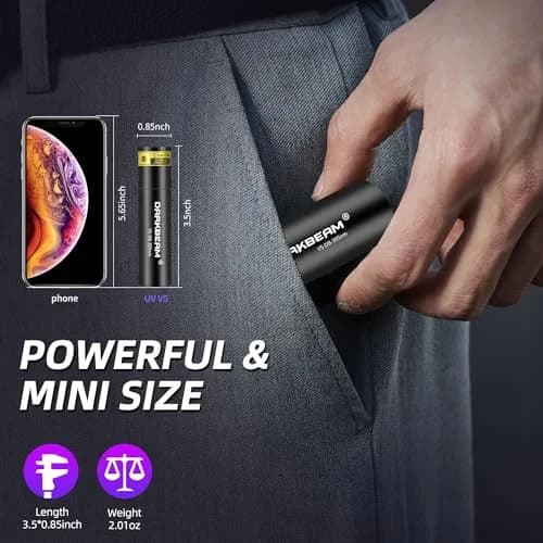 DARKBEAM UV Flashlight 365nm & 395nm Black Light 2 Pack | Dual Wavelength Detection thumbnail 7