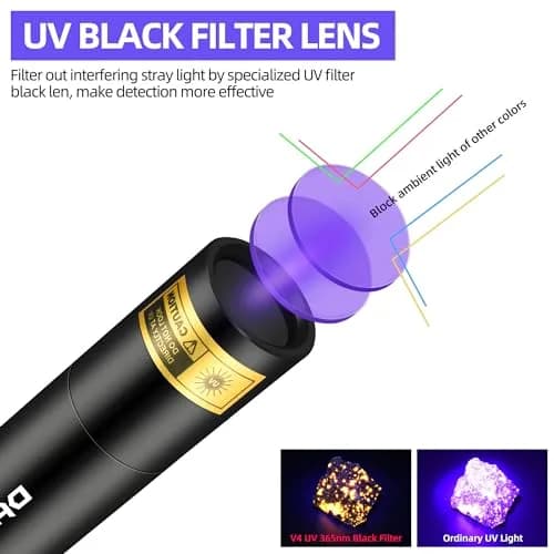 DARKBEAM UV Flashlight 365nm & 395nm Black Light 2 Pack | Dual Wavelength Detection thumbnail 2