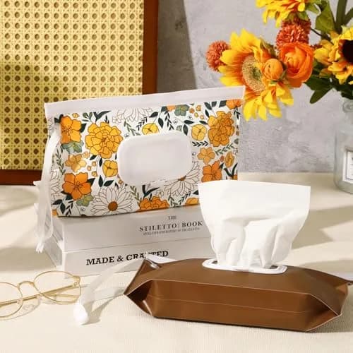 FEBSNOW Baby Wipe Dispenser 4 Pack | Portable Refillable Wet Wipe Holder with Nylon Loop, 25x14x5 cm thumbnail 6