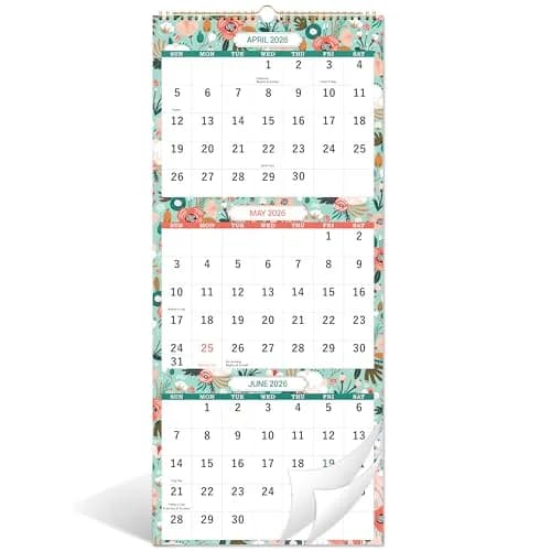 Coboll Wall Calendar 2026-2027 | 3 Month Wall Calendar Display, 11.25" x 26" thumbnail 1