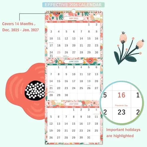 Coboll Wall Calendar 2026-2027 | 3 Month Wall Calendar Display, 11.25" x 26" thumbnail 5