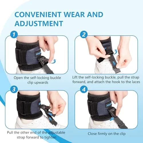joingood AFO Foot Drop Brace for Walking | Adjustable Support for Drop Foot, Soft & Durable, Fits Left or Right Foot (L/XL) thumbnail 7