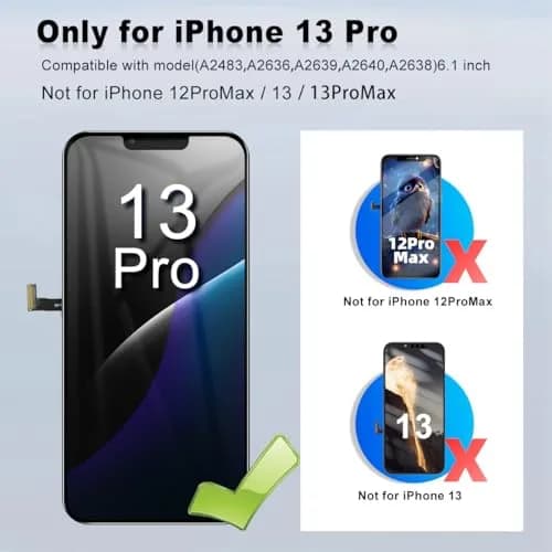 SIMDOG iPhone 13 Pro Screen Replacement Kit 6.1 inch | Full HD LCD & 3D Touch Assembly with Repair Tools thumbnail 2