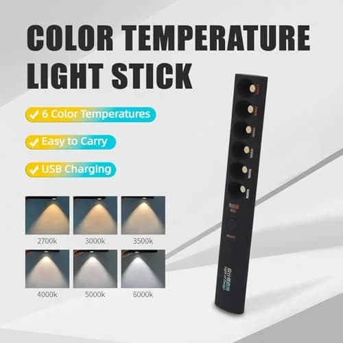Kelepu Portable Color Temperature Light Wand 235mm (9.25in) | 2700K-6000K Adjustable Photography Light thumbnail 2