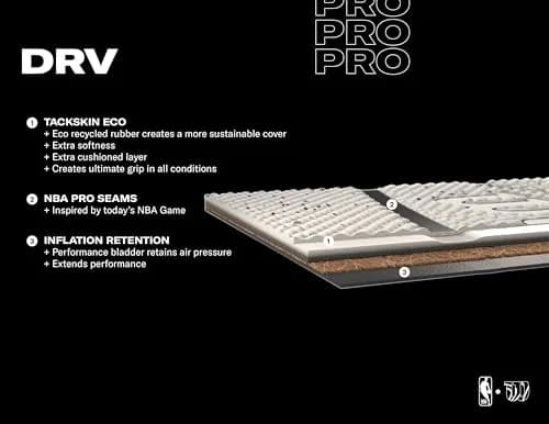 WILSON NBA DRV Pro Outdoor Basketball - Beige/Speckled, Size 7 - 29.5" | Eco-friendly Tackskin Cover thumbnail 7