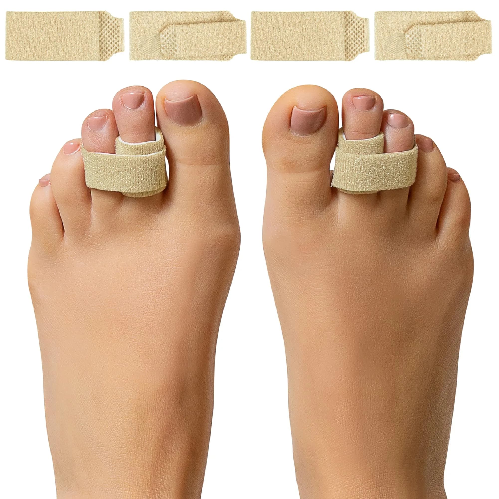 ZenToes Firm Support Beige Hammer Toe Straightener & Buddy Wraps, 4 Count | Gentle Toe Support - main product image