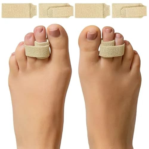 ZenToes Hammer Toe Straightener, Broken Toe Splint & Buddy Wraps, 4 Ct | Firm Support Beige thumbnail 1