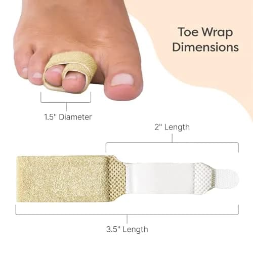 ZenToes Hammer Toe Straightener, Broken Toe Splint & Buddy Wraps, 4 Ct | Firm Support Beige thumbnail 7