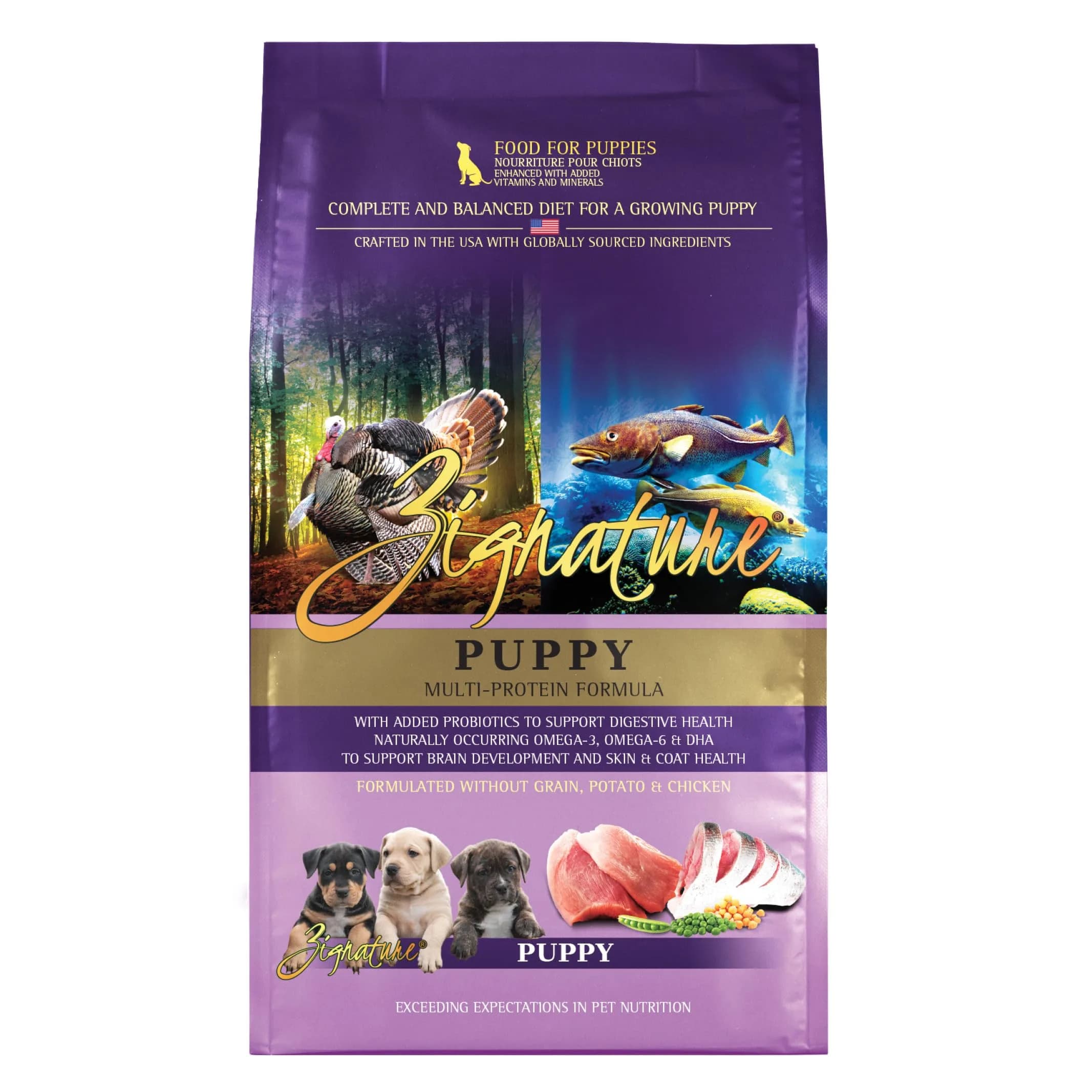 Zignature Puppy Formula Dry Dog Food 4lb Bag | Probiotics & Omega Support for Puppies - main product image