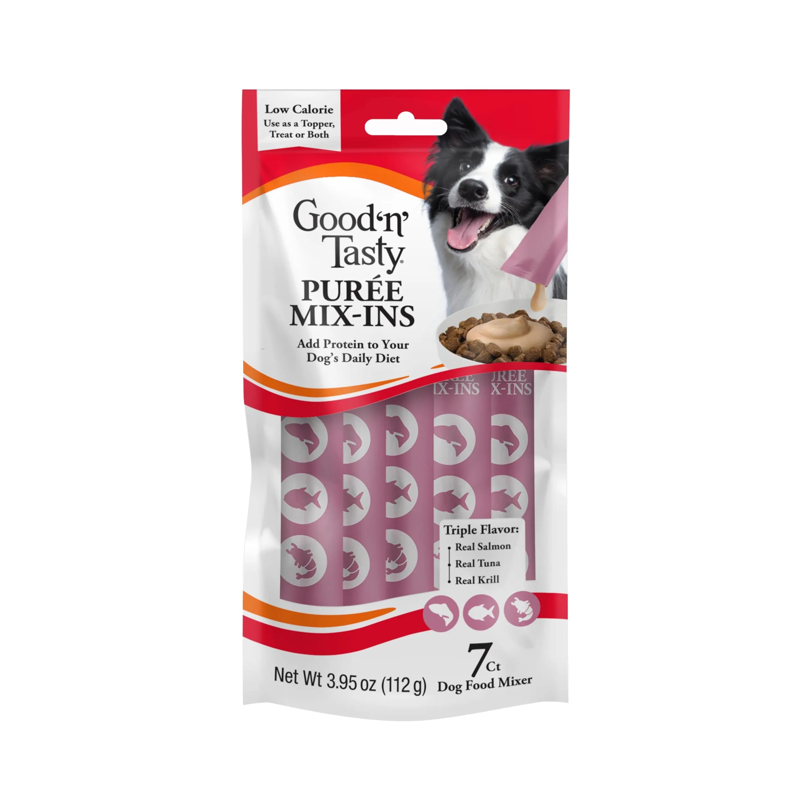 Good ‘N’ Tasty Puree Mix-Ins Dog Food Topper 3.95 Fl Oz | Flavorful, Hydrating & Easy to Serve — Salmon, Tuna, Krill