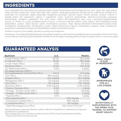 NutriSource Trout & Rice Dog Food 12LB | Easy Digest, High-Quality Protein thumbnail 7