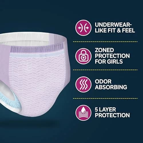 GoodNites Girls' Nighttime Underwear XXL (120-165 lbs) 8 Ct | Clinically Proven for Better Sleep thumbnail 8