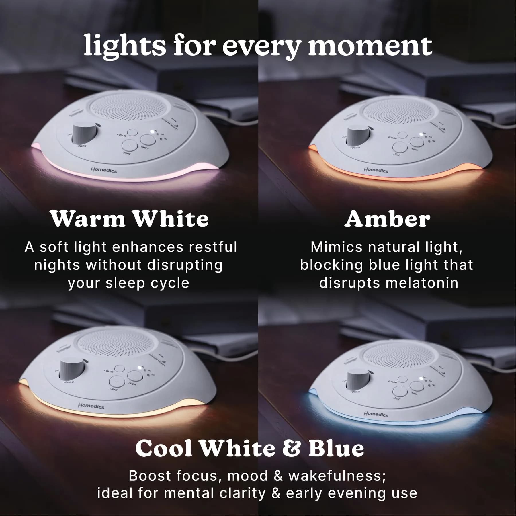 Homedics Sleep Better Portable Sound Machine with Night Light, 12 Soothing Sounds, 25ml (0.811 Fl Oz) | Ideal for Travel & Baby Sleep - view 6