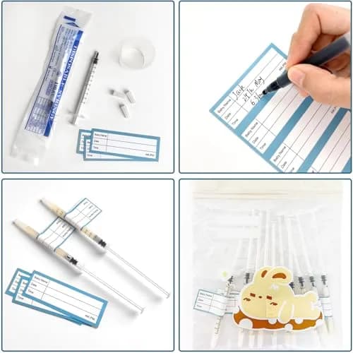 Kid2Kit 1mL Colostrum Collection Syringe Kit 100 Count | Sterile, BPA-Free, Includes Measuring Cup & Storage Bags thumbnail 4
