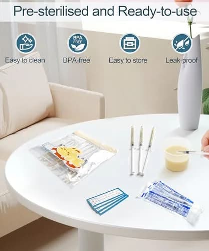 Kid2Kit 1mL Colostrum Collection Syringe Kit 100 Count | Sterile, BPA-Free, Includes Measuring Cup & Storage Bags thumbnail 3