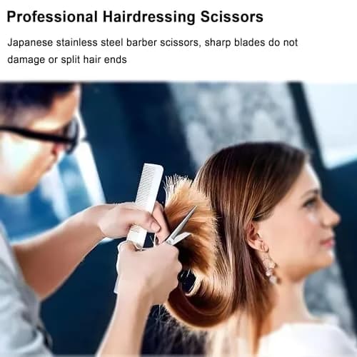 JAVENPROLIU Professional Hair Cutting Shears 6 Inch Barber Hair Scissors | Sharp Blades for Women, Men, Kids thumbnail 6
