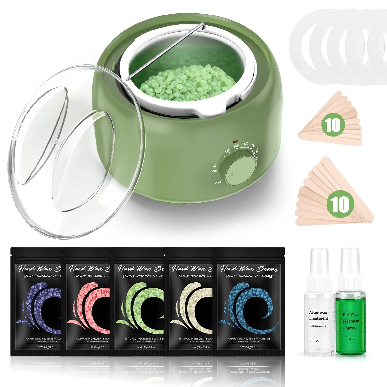 TIKESI Waxing Kit with Wax Warmer 14oz | Full Body Hair Removal for Women Men