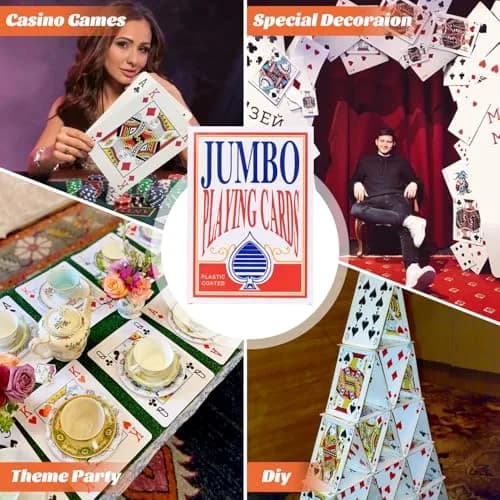 SeptCity Jumbo Playing Cards, Super Big Giant Game (1 Pack) (16 Times) | Oversized Cards for Fun & Decoration thumbnail 6