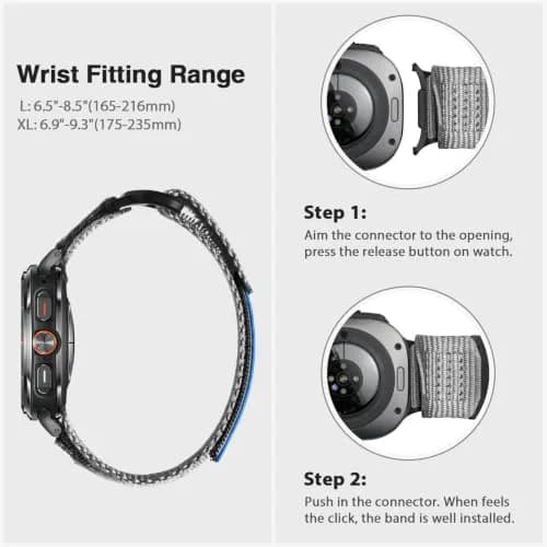 ULTIMAL Nylon Band Compatible with Samsung Galaxy Watch Ultra 2/1 47mm | Breathable, Adjustable, Waterproof Nylon Strap for Men & Women thumbnail 5